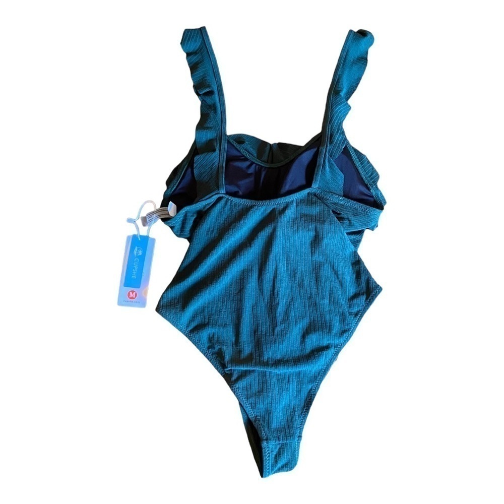 Cupshe Ruffled Bust Ribbed One Piece NWT - Picture 3 of 6